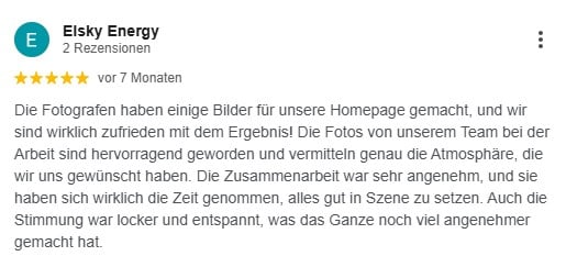 Die Fotografen haben einige Bilder für unsere Homepage gemacht, und wir sind wirklich zufrieden mit dem Ergebnis! Die Fotos von unserem Team bei der Arbeit sind hervorragend geworden und vermitteln genau die Atmosphäre, die wir uns gewünscht haben. Die Zusammenarbeit war sehr angenehm, und sie haben sich wirklich die Zeit genommen, alles gut in Szene zu setzen. Auch die Stimmung war locker und entspannt, was das Ganze noch viel angenehmer gemacht hat.